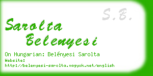 sarolta belenyesi business card